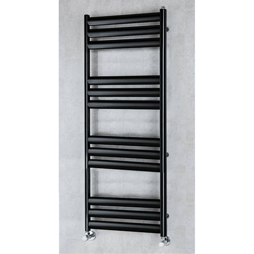 Larger image of Colour Heated Ladder Rail & Wall Brackets 1060x500 (Black).