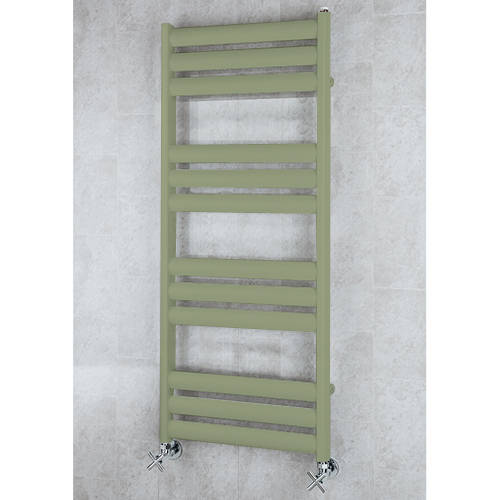 Larger image of Colour Heated Ladder Rail & Wall Brackets 1060x500 (Reed Green).