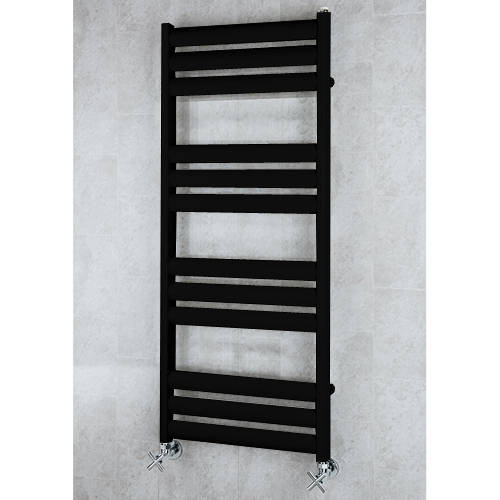 Larger image of Colour Heated Ladder Rail & Wall Brackets 1060x500 (Jet Black).