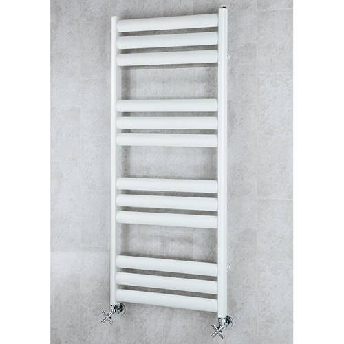 Larger image of Colour Heated Ladder Rail & Wall Brackets 1060x500 (White).