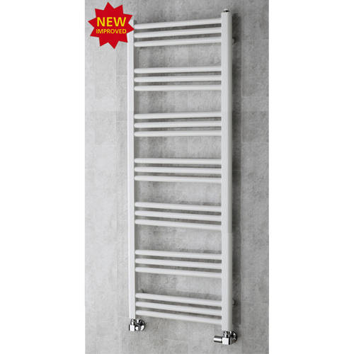 Larger image of Colour Heated Ladder Rail & Wall Brackets 1374x500 (White).