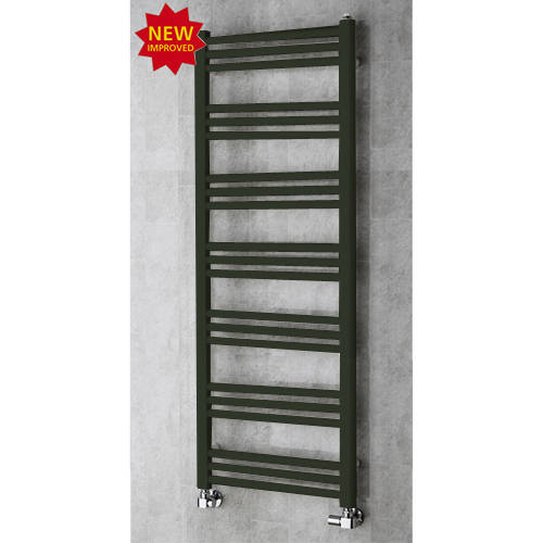 Larger image of Colour Heated Ladder Rail & Wall Brackets 1374x500 (Signal Black).