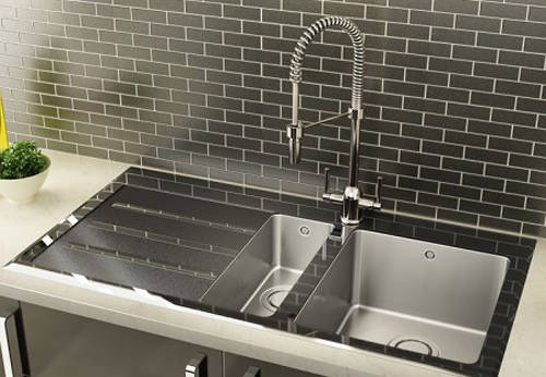 Example image of Carron Phoenix Silhouette 150 Kitchen Sink 1000x535mm (S Steel, LH).