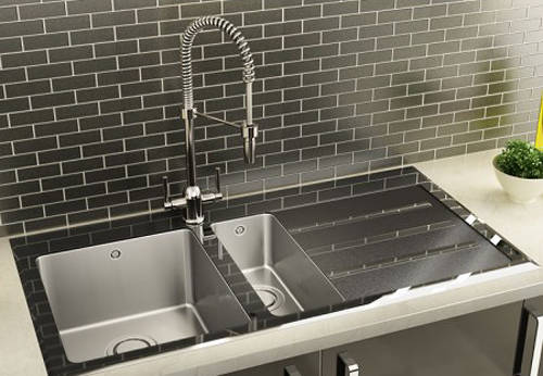 Example image of Carron Phoenix Silhouette 150 Kitchen Sink 1000x535mm (S Steel, RH).