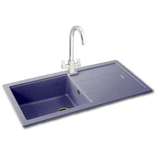 Larger image of Carron Phoenix Bali 105 Single Bowl Granite Sink 970x500mm (Stone Grey).