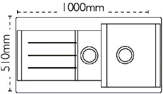 Technical image of Carron Phoenix Java 150 Double Bowl Granite Sink 1000x510mm (White).