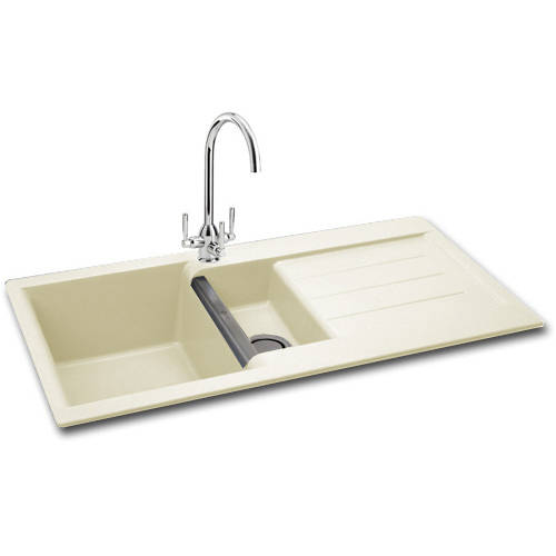 Larger image of Carron Phoenix Java 150 Double Bowl Granite Sink 1000x510mm (Champagne).