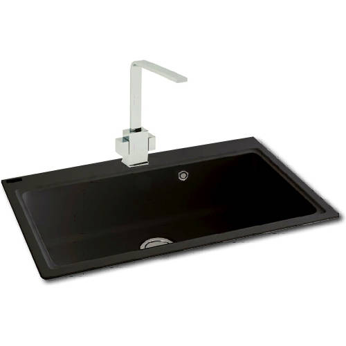 Larger image of Carron Phoenix Samoa 50 Single Bowl Granite Inset Sink 802x520mm (Black).