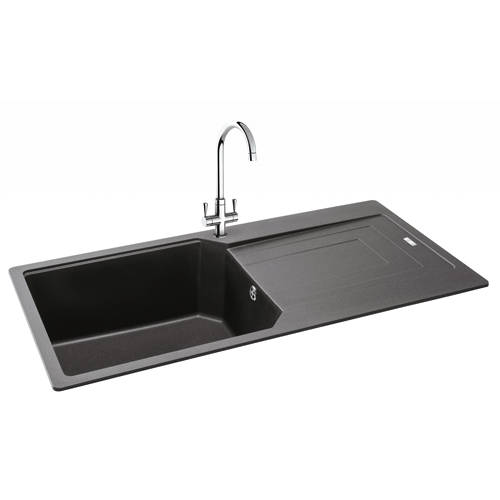 Larger image of Carron Phoenix Aruba Single Bowl Granite Sink 1000x500mm (Graphite).