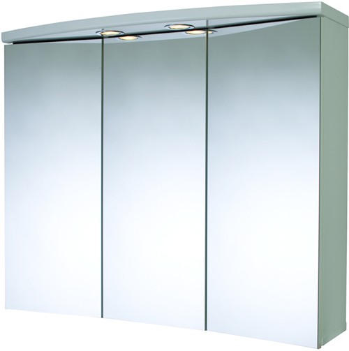 Larger image of Croydex Cabinets 3 Door Bathroom Cabinet, Lights & Shaver.  830x690x250mm.