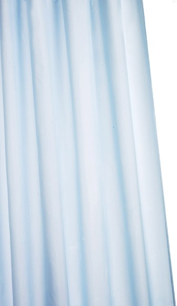 Larger image of Croydex Textile Hygiene Shower Curtain & Rings (Blue, 1800mm).