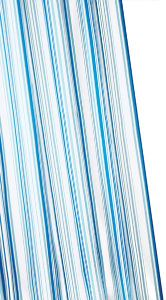 Larger image of Croydex Textile Shower Curtain & Rings (Coastal Stripe, 1800mm).