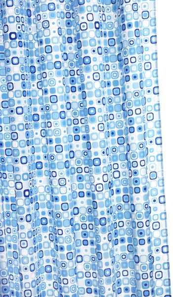 Larger image of Croydex PVC Hygiene Shower Curtain & Rings (Geo Mosaic, 1800mm).