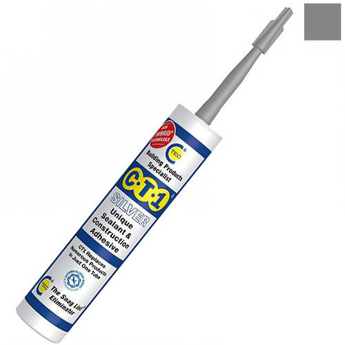 Larger image of CT1 12 x Sealant & Construction Adhesive (12 Tubes, Silver Colour).