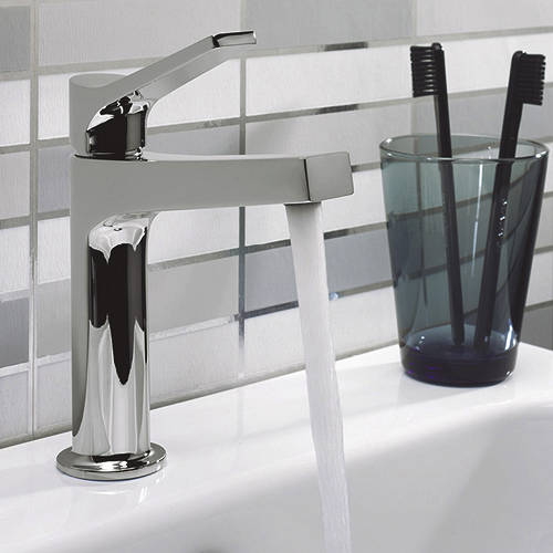 Larger image of Crosswater Gallery Acute Basin Mixer Tap With Lever Handle (Chrome).
