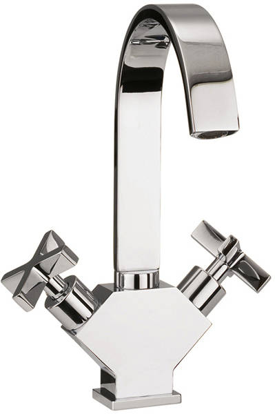 Example image of Crosswater Alvero Basin Mixer Tap With Crosshead Handles (Chrome).