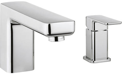 Example image of Crosswater Atoll Basin Mixer & 2 Hole Bath Shower Mixer Tap Pack (Chrome).