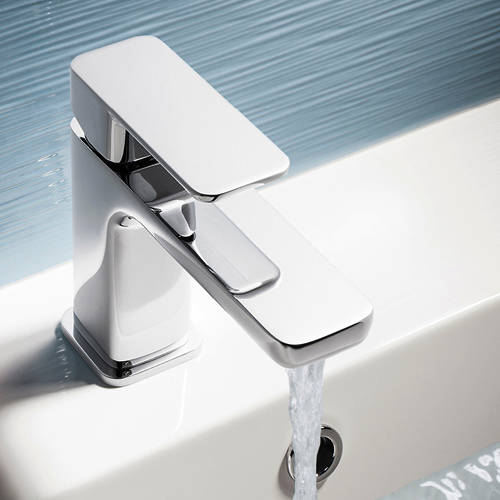 Larger image of Crosswater Atoll Basin Mixer Tap With Lever Handle (Chrome).