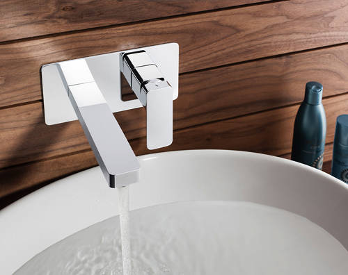 Example image of Crosswater Atoll Wall Mounted Basin Mixer Tap With Lever Handle.