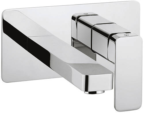 Example image of Crosswater Atoll Wall Mounted Basin Mixer Tap With Lever Handle.