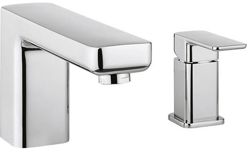 Larger image of Crosswater Atoll 2 Hole Bath Shower Mixer Tap With Lever Handle (Chrome).