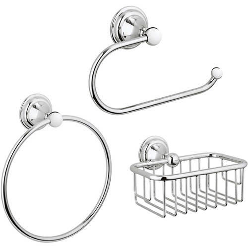 Larger image of Crosswater Belgravia Bathroom Accessories Pack 2 (Chrome).