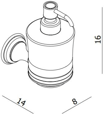 Technical image of Crosswater Belgravia Soap Dispenser & Holder (Chrome).