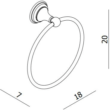 Technical image of Crosswater Belgravia Towel Ring (Chrome).
