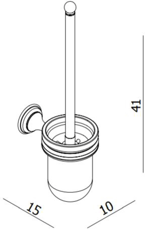 Technical image of Crosswater Belgravia Toilet Brush & Holder (Chrome).