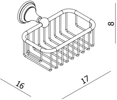 Technical image of Crosswater Belgravia Soap Basket (Chrome).