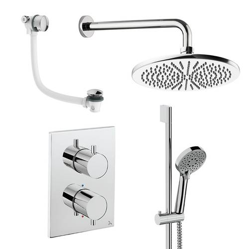 Larger image of Crosswater MPRO Crossbox Shower Set 10 300mm Head & Wall Arm (Chrome).