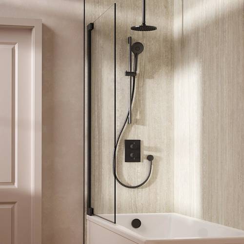 Example image of Crosswater MPRO Crossbox Shower Set 10 200mm Head & Ceiling Arm (Slate).