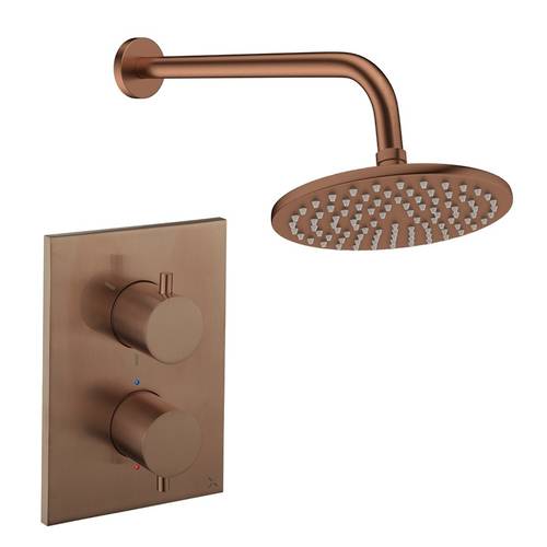 Larger image of Crosswater MPRO Crossbox Shower Set 1 200mm (Brushed Bronze).