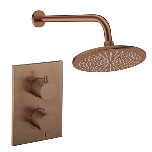 Larger image of Crosswater MPRO Crossbox Shower Set 1 300mm (Brushed Bronze).