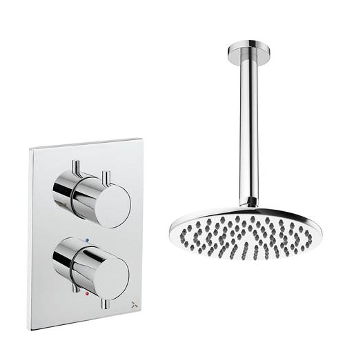 Larger image of Crosswater MPRO Crossbox Shower Set 1 200mm Head & Ceiling Arm (Chrome).