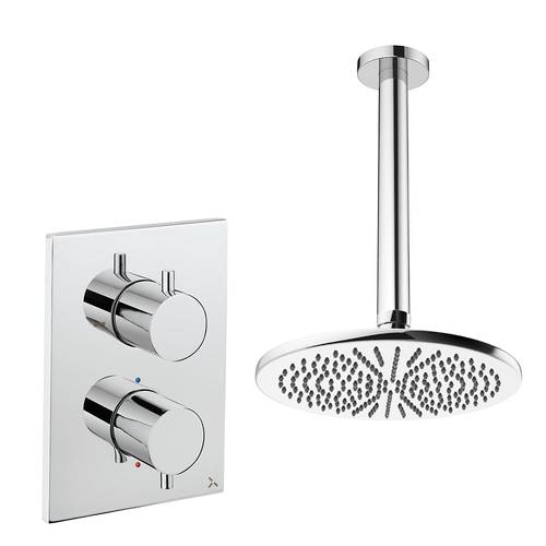 Larger image of Crosswater MPRO Crossbox Shower Set 1 300mm Head & Ceiling Arm (Chrome).