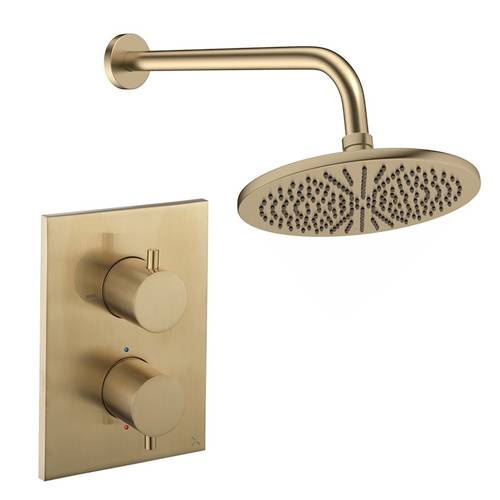Larger image of Crosswater MPRO Crossbox Shower Set 1 300mm (Brushed Brass).