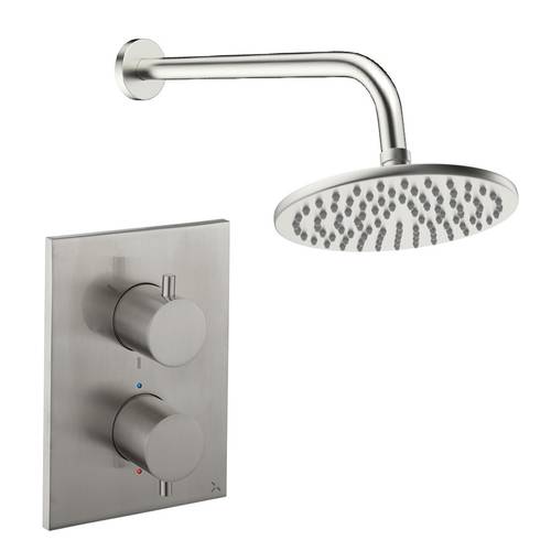 Larger image of Crosswater MPRO Crossbox Shower Set 1 200mm (Brushed Nickel).