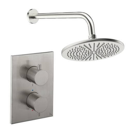 Larger image of Crosswater MPRO Crossbox Shower Set 1 300mm (Brushed Nickel).