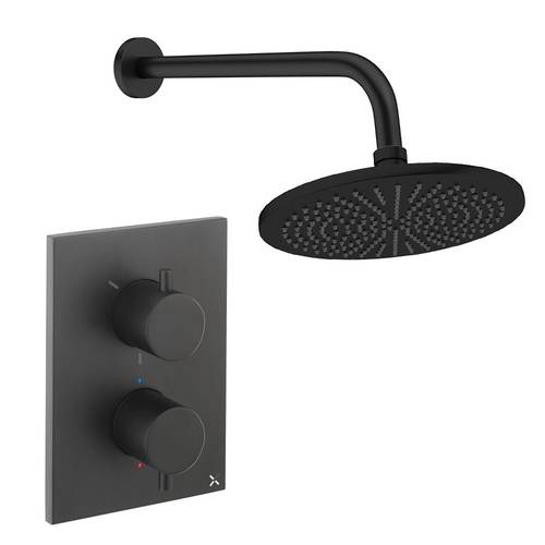 Larger image of Crosswater MPRO Crossbox Shower Set 1 300mm (Matt Black).