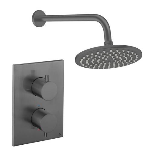 Larger image of Crosswater MPRO Crossbox Shower Set 1 200mm (Slate).