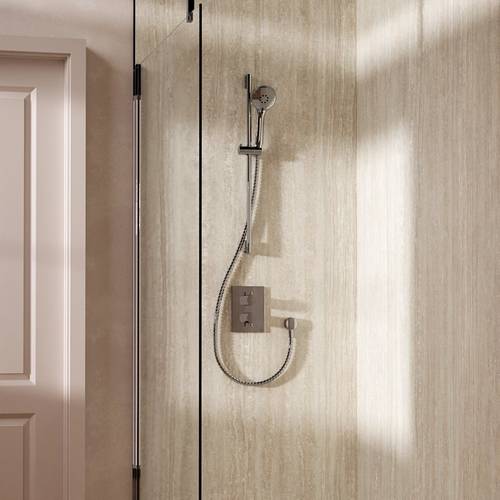 Example image of Crosswater MPRO Crossbox Shower Set 2 With Slide Rail Kit (Chrome).