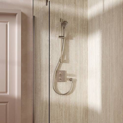 Example image of Crosswater MPRO Crossbox Shower Set 2 With Slide Rail Kit (Brushed Nickel).