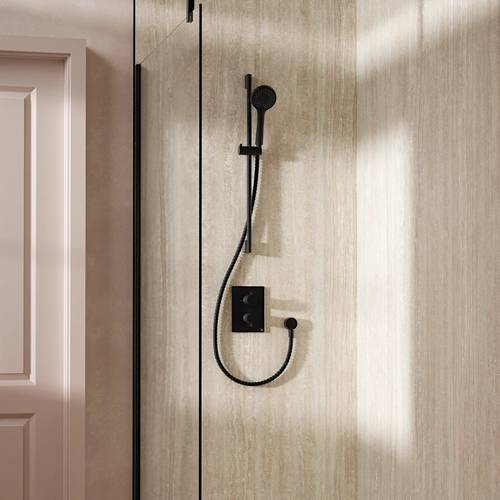 Example image of Crosswater MPRO Crossbox Shower Set 2 With Slide Rail Kit (Matt Black).