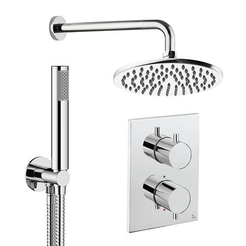 Larger image of Crosswater MPRO Crossbox Shower Set 3 200mm Head & Handset (Chrome).