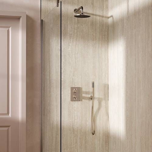 Example image of Crosswater MPRO Crossbox Shower Set 3 200mm Head & Handset (Chrome).