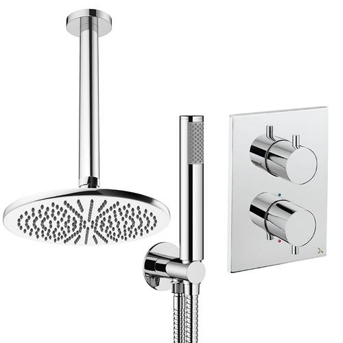 Larger image of Crosswater MPRO Crossbox Shower Set 3 300mm Head & Handset (Chrome).