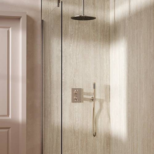 Example image of Crosswater MPRO Crossbox Shower Set 3 300mm Head & Handset (Chrome).