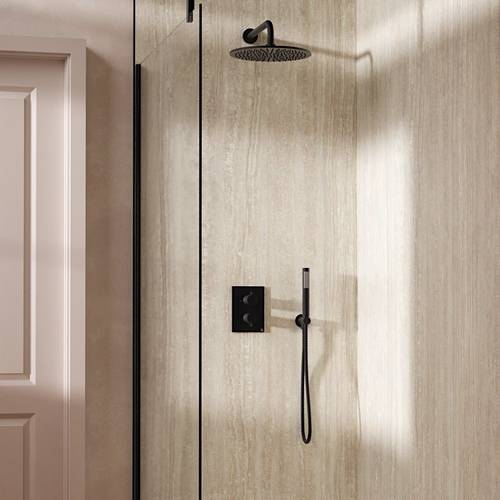 Example image of Crosswater MPRO Crossbox Shower Set 3 300mm Head & Handset (Slate).