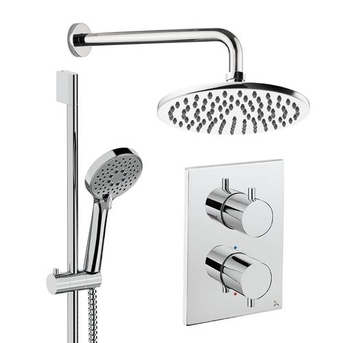 Larger image of Crosswater MPRO Crossbox Shower Set 4 200mm Head & Slide Rail Kit (Chrome).